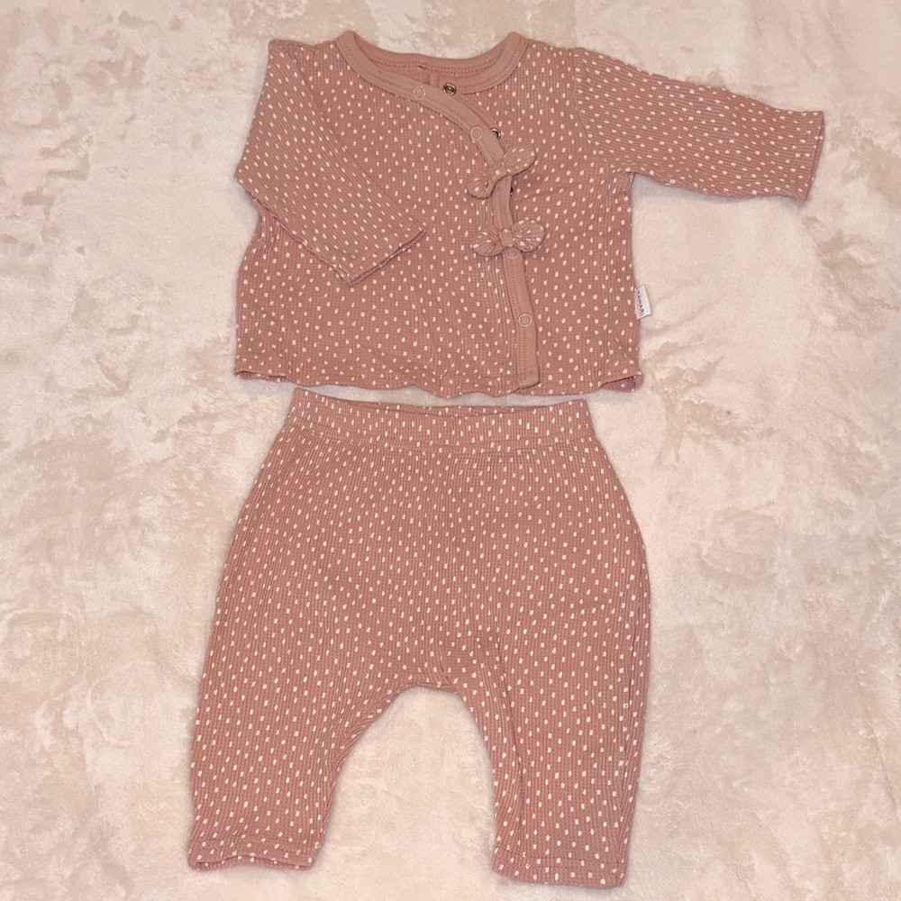 Pink Baby Outfit with Dotted Pattern